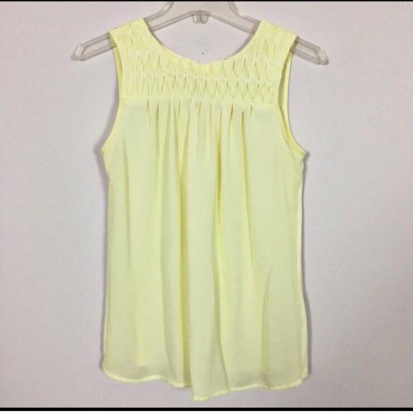 Elle Tops - Elle Lemon Yellow Sleeveless Blouse Size XS